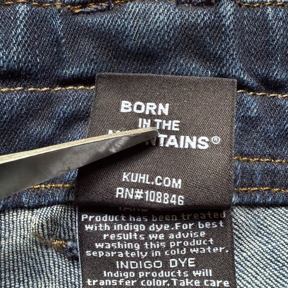 Kuhl Mens 34x32 Blue Indigo Dye Dark Wash Denim Rugged Tapered Leg Rydr Jeans - Picture 6 of 16